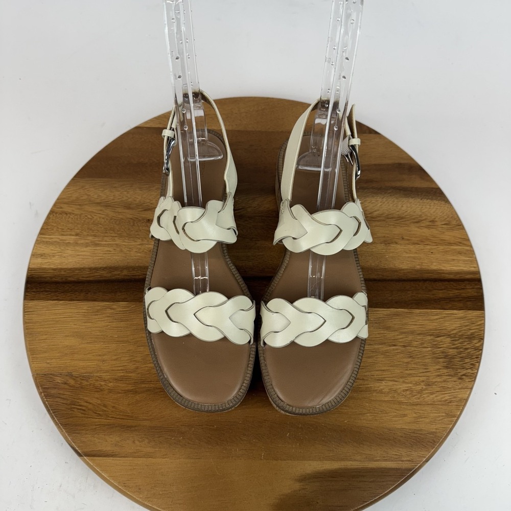 Womens Nordstrom Rack Pennie Taupe Faux Leather Cork Platform Sandals Size 9 M